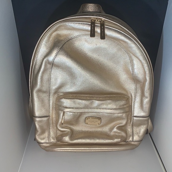 Michael Kors Handbags - Michael Kors Gold Leather Backpack